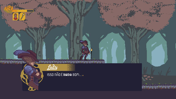 Mockup UI and character for a side-scroller game