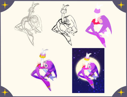 Progress of the Illustration of the character NiGHTS